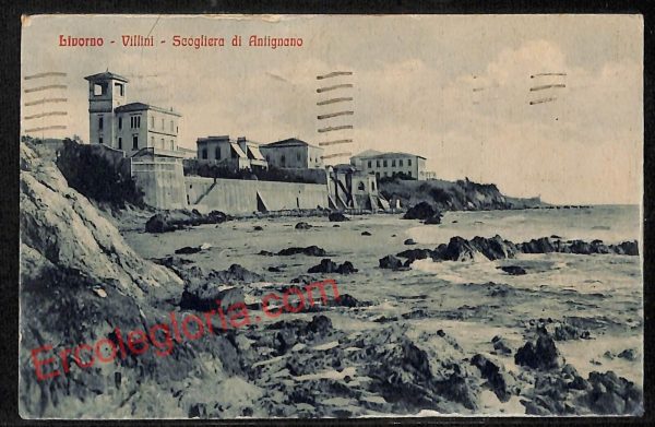 ag5975 - CARTOLINA D'EPOCA - Livorno Città - Scogliera di Antignano   1934
