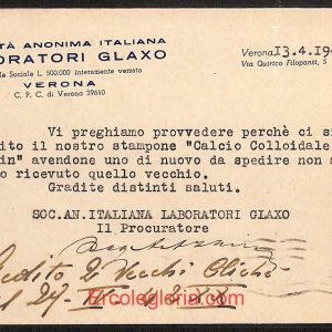 ae3020 - CARTOLINA  D'EPOCA - Verona Città - Laboratori GLAXO