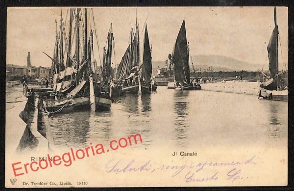ai0703 - CARTOLINA D'EPOCA - Rimini Città - Il Canale