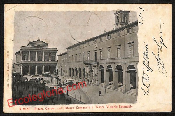 ai0706 - CARTOLINA D'EPOCA - Rimini Città - Teatro Vittorio Emanuele