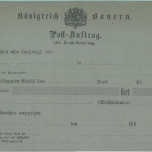 89217 - GERMANY Bayern - Postal History - STATIONERY Formular CARD Post Auftrag