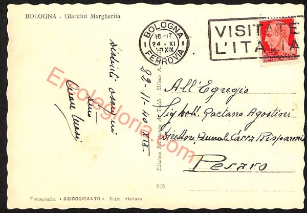 ae2134 - CARTOLINA  D'EPOCA - Bologna Città - Giardini Margherita - immagine 2