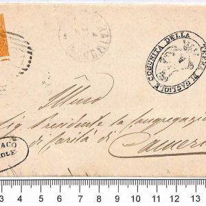 P0820 - ITALIA REGNO  - Storia Postale - UMBERTO I Sass # 39g BUSTA Certificato