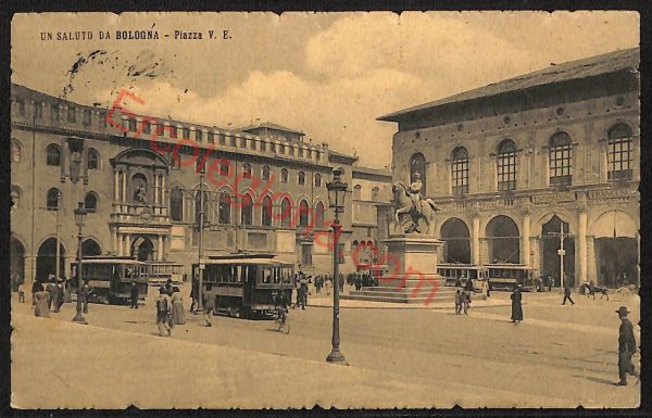 ae2147 - CARTOLINA  D'EPOCA - Bologna Città - Piazza Vittorio Emanuele  1907