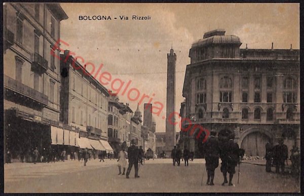 ae2153 - CARTOLINA  D'EPOCA - Bologna Città - Via Rizzoli