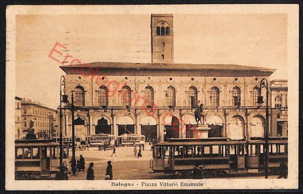 ae2156 - CARTOLINA  D'EPOCA - Bologna Città - Piazza Vittorio Emanuele  1924