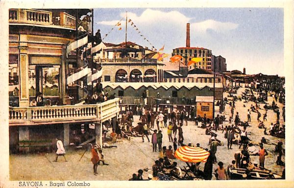 ab6953 -  CARTOLINA  D'EPOCA - Savona Città - Bagni Colombo 1938