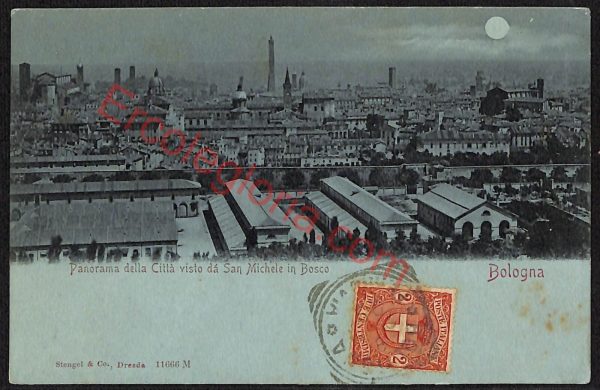 ae2159 - CARTOLINA  D'EPOCA - Bologna Città - Panorama della Città  1901