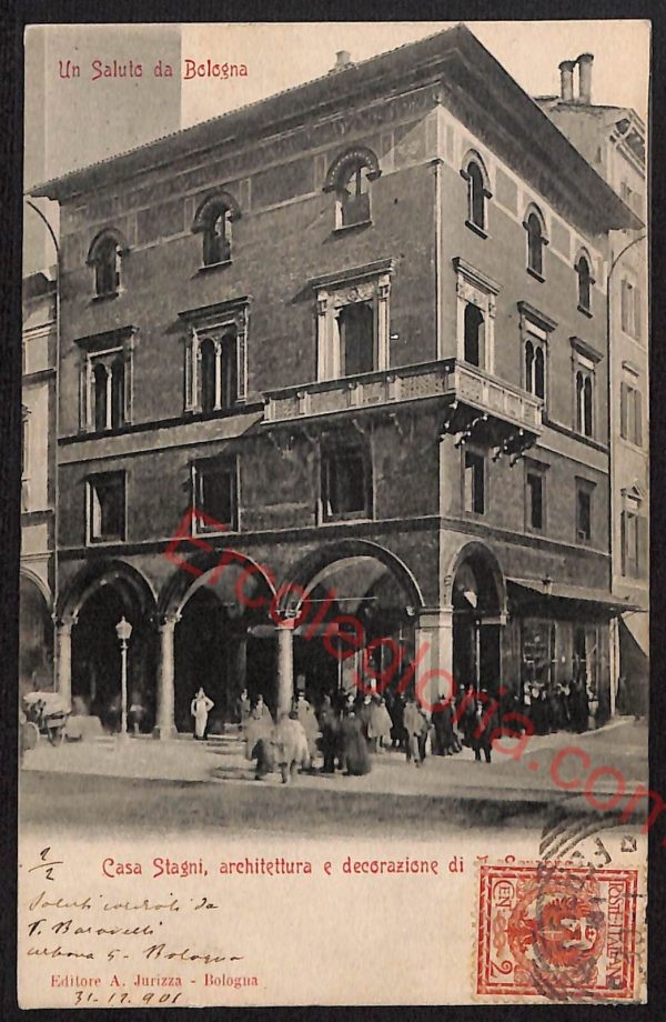 ae2164 - CARTOLINA  D'EPOCA - Bologna Città - Casa Stagni  1902