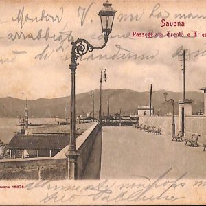 ab6965 -  CARTOLINA  D'EPOCA - Savona Città - Passeggiata Trento e Trieste