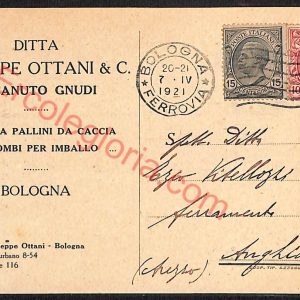 ae2168 - CARTOLINA  D'EPOCA - Bologna - Ditta Giuseppe Ottani di Canuto Gnudi
