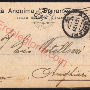 ae2169 - CARTOLINA  D'EPOCA - Bologna Città - Società Anonima ' Ferramenta''