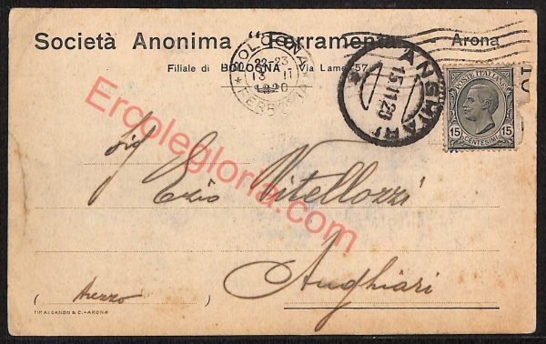 ae2169 - CARTOLINA  D'EPOCA - Bologna Città - Società Anonima ' Ferramenta''