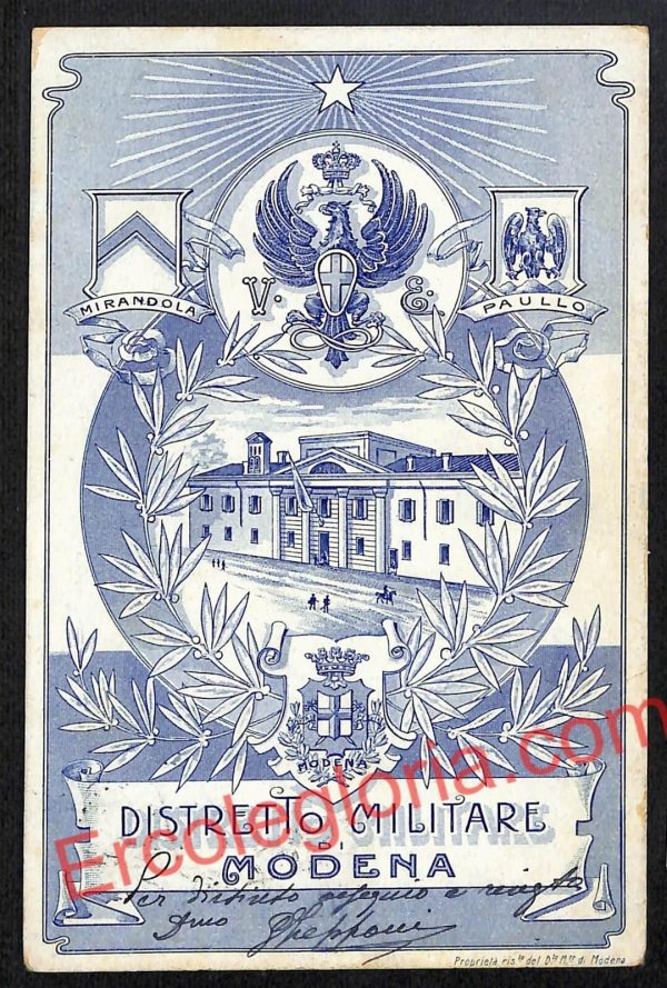 ag9420 - CARTOLINA D'EPOCA - Modena Città - Scuola Militare