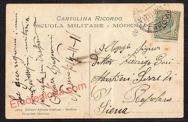 ag9423 - CARTOLINA D'EPOCA - Modena Città - Scuola Militare - immagine 2