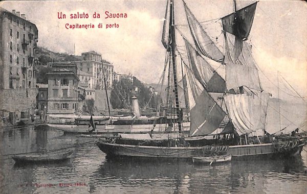 ab7030  -  CARTOLINA  D'EPOCA - Savona Città - Capitaneria di porto 1906