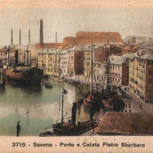 ab7035  -  CARTOLINA  D'EPOCA - Savona Città - Porto e Calata Pietro Sbarbaro