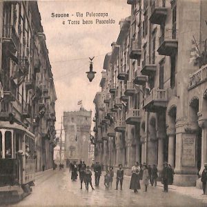 ab7037  -  CARTOLINA  D'EPOCA - Savona Città - Torre Leon Pancaldo 1915