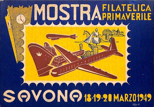 ab7038  -  CARTOLINA  D'EPOCA - Savona Città - MOSTRA FILATELICA PRIMAVERILE