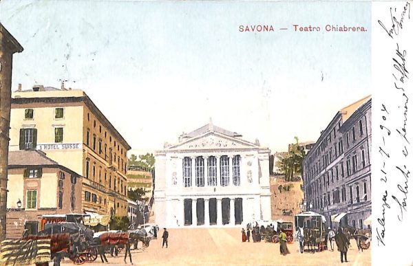 ab7047  -  CARTOLINA  D'EPOCA - Savona Città - Teatro Chiabrera 1904