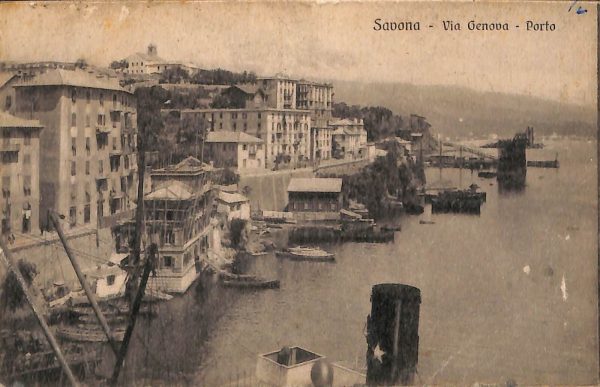 ab7052  -  CARTOLINA  D'EPOCA - Savona Città - Via Genova