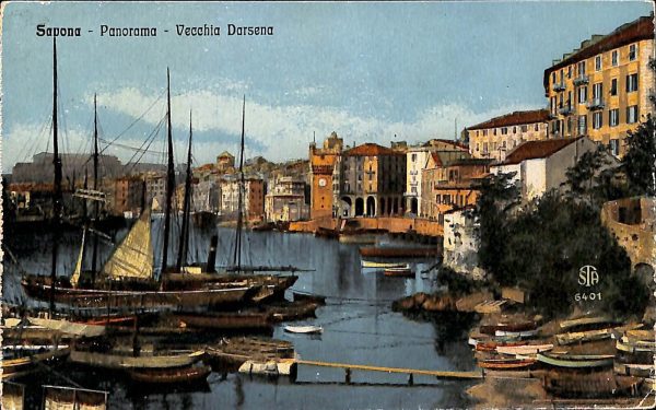 ab7067  -  CARTOLINA  D'EPOCA - Savona Città - Vecchia Darsena
