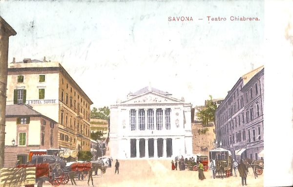 ab7120 -  CARTOLINA  D'EPOCA - Savona Città - Teatro Chiabrera