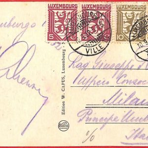 aa1838  - LUXEMBOURG  - POSTAL HISTORY -  POSTCARD to ITALY  1932