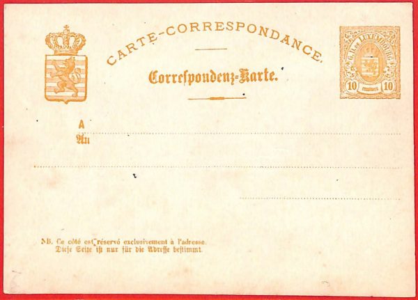 aa1844 -  LUXEMBOURG  - POSTAL HISTORY - Postal STATIONERY CARD  Michel # P22