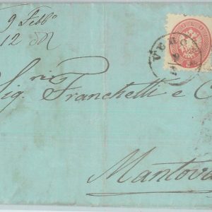 82360 -  Antichi Stati  LOMBARDO VENETO - Sass 43 su Busta da VERONA - 1865