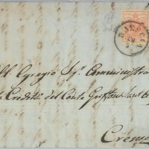 82361 -  Antichi Stati  LOMBARDO VENETO - Sass 20a  su Busta da BRESCIA - 1855
