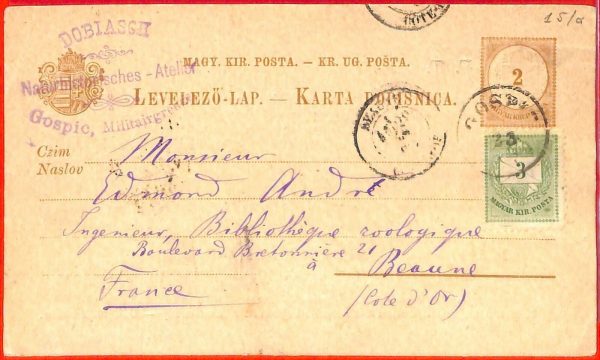 aa2026 - HUNGARY Ungarn - POSTAL HISTORY -  STATIONERY CARD to FRANCE