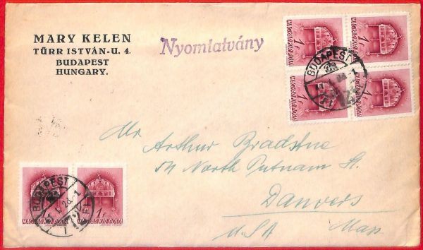 aa1908  - HUNGARY Ungarn - POSTAL HISTORY - COVER to USA  1941