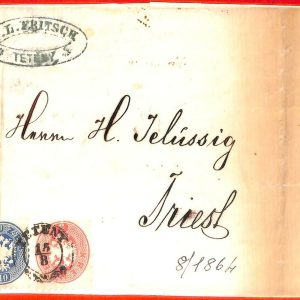 aa1970  - AUSTRIA Hungary - POSTAL HISTORY - COVER from Tétény to TRIEST