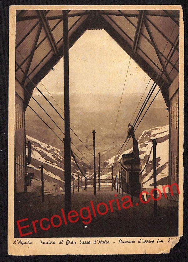 ag5394 - CARTOLINA D'EPOCA - L'Aquila Città - Funivia al Gran Sasso d' Italia