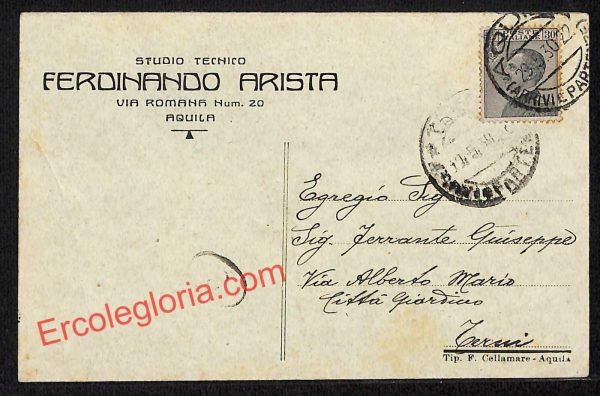 ag5395 - CARTOLINA D'EPOCA - L'Aquila Città - Ferdinando Arista