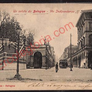 ae2178 - CARTOLINA  D'EPOCA - Bologna Città - Via Indipendenza  1902