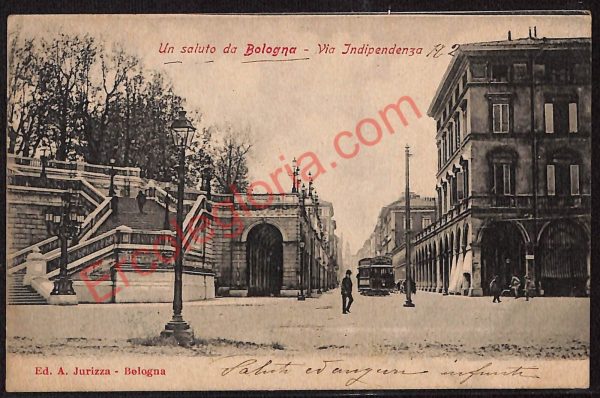 ae2178 - CARTOLINA  D'EPOCA - Bologna Città - Via Indipendenza  1902