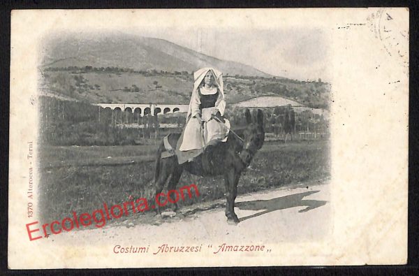 ag5411 - CARTOLINA D'EPOCA - L'Aquila Città - Costumi Abruzzesi  1905
