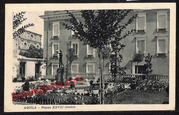 ag5418 - CARTOLINA D'EPOCA - L'Aquila Città - Piazza XXVIII Ottobre
