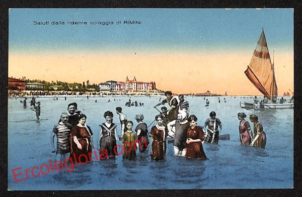 ai0800 - CARTOLINA D'EPOCA - Rimini Città - La Spiaggia
