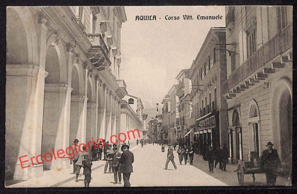 ag5440 - CARTOLINA D'EPOCA - L'Aquila Città - Corso Vittorio Emanuele