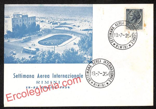 ai0812 - CARTOLINA D'EPOCA - Rimini Città - Settimana Aerea Internazionale