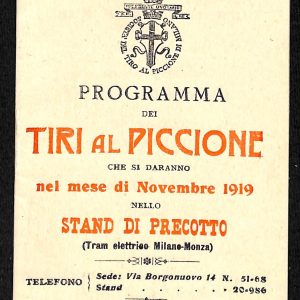 ad0363 - Libretto  D'epoca - Programma dei Tiri al Piccione