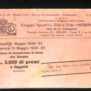 ad0367 - Cartolina D'epoca - Programma dei Tiri al Piccione