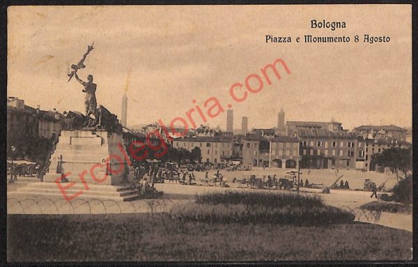 ae2232 - CARTOLINA  D'EPOCA - Bologna Città - Piazza e Monumento 8 Agosto