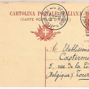 P0864 - ITALIA / Greece LA CANEA - Storia Postale -  INTERO POSTALE per BELGIUM