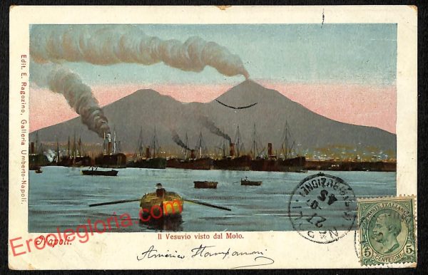 ag9858 - CARTOLINE D'EPOCA - Napoli Citta - Il Vesuvio visto dal Molo