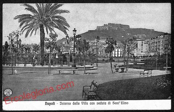 ag9863 - CARTOLINE D'EPOCA - Napoli Citta - Villa con venduta Sant' Elmo