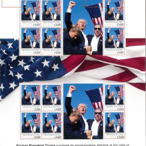 P5685 - GUYANA 2024 , MISS PERFORATED , PRESIDENT TRUMP